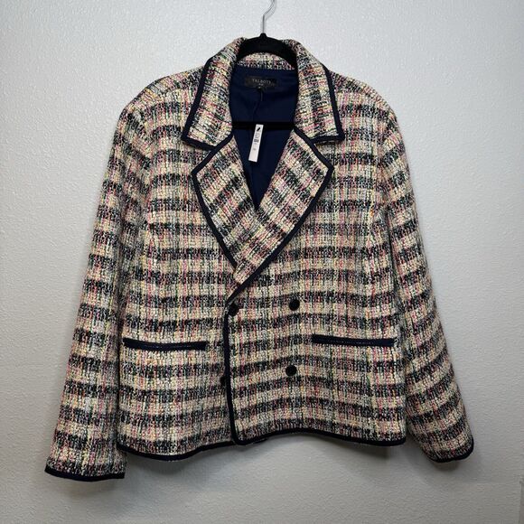 Talbots Women’s CAFÉ TWEED JACKET Size 20W Multicolor Lined Welt Front Pockets - Picture 1 of 6